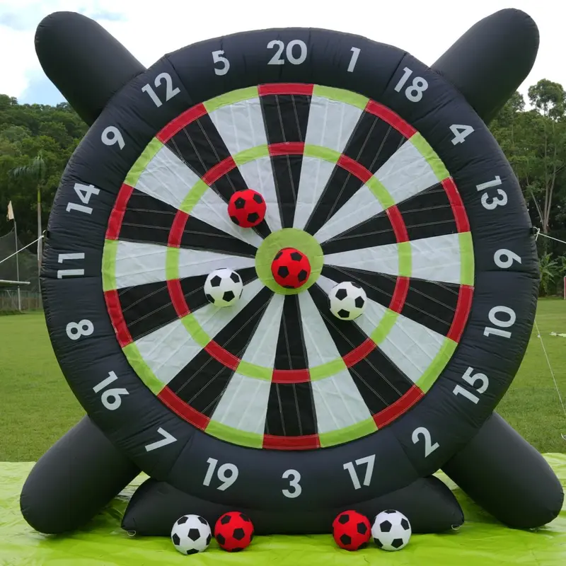 10-Foot Inflatable Soccer Dartboard Game Set with 8 Balls and Electric Blower