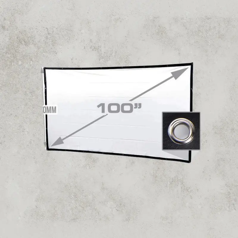 100-Inch Portable Projector Screen with Heavy-Duty Eyelet Mounting