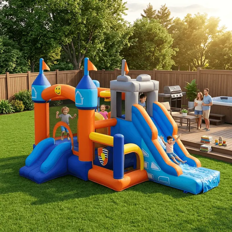 16-Foot Commercial-Grade Kids’ Obstacle Course Bounce House
