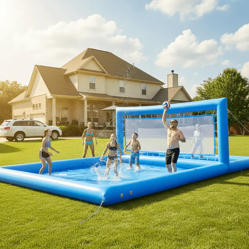 33-Foot Inflatable Water Volleyball Court for Beach & Backyard Play