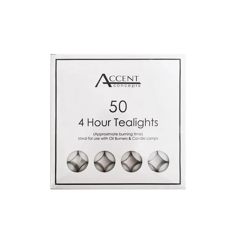 Accent Tealight Candles – 4-Hour Burn, Value Pack of 50