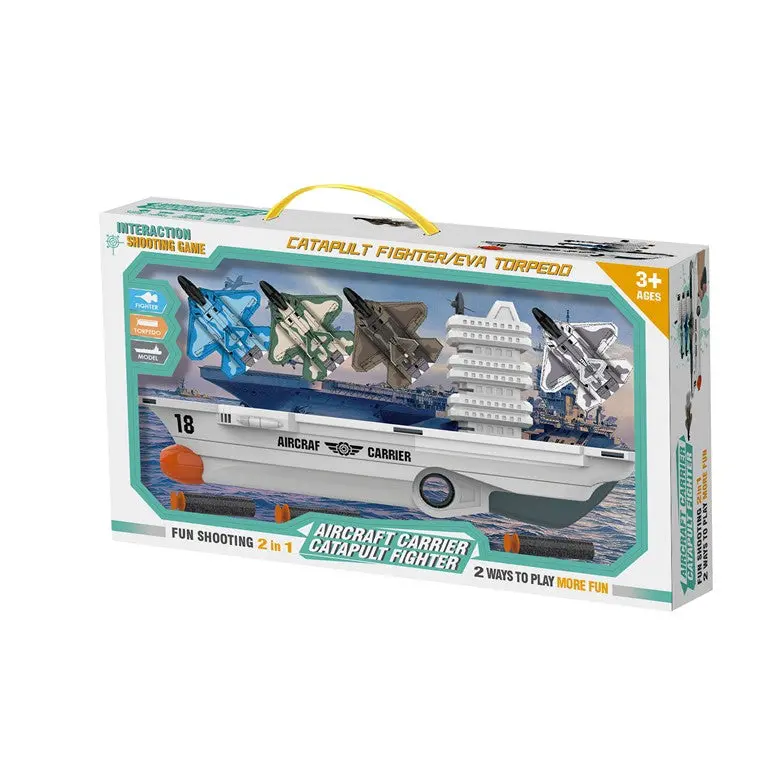 Aircraft Carrier Playset with Projectile Launcher – Mixed Designs