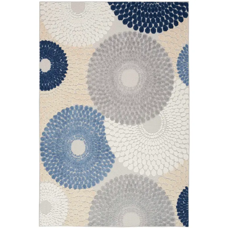 Aloha Blue-and-Grey Area Rug – 5 ft x 7 ft