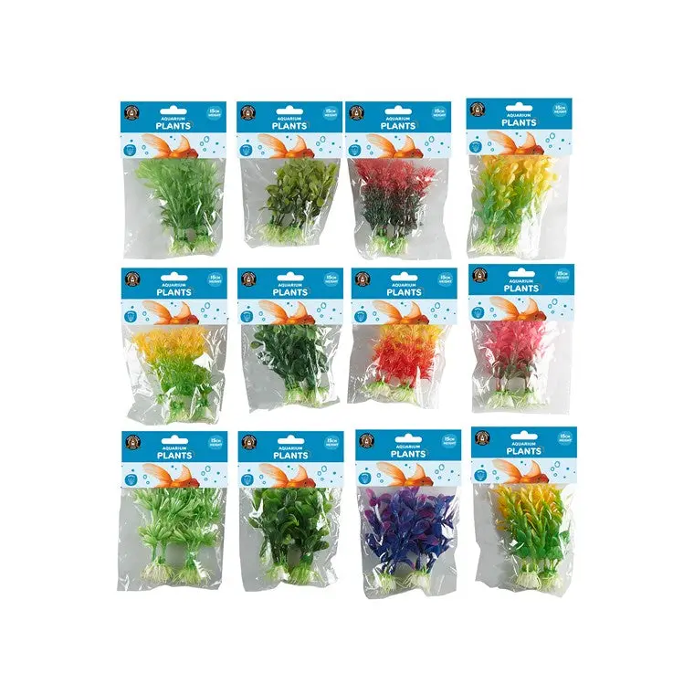 Artificial Aquarium Plant Duo (15 cm, 2-Pack, Assorted)