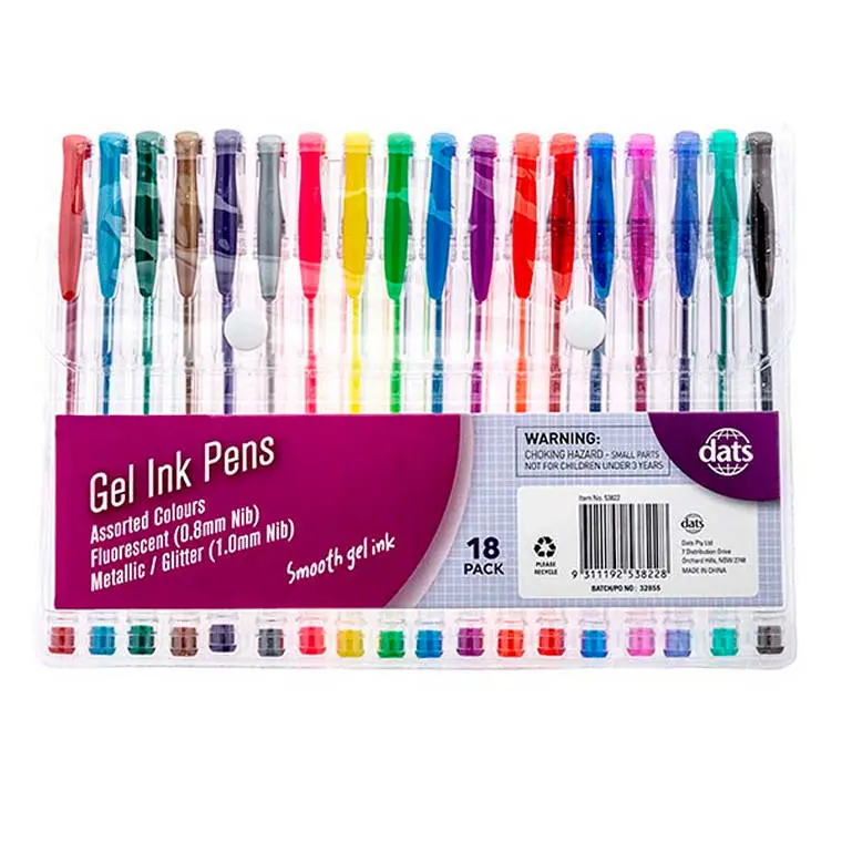 Assorted Gel Ink Pens – 18-Piece Color-Mixed Writing Set