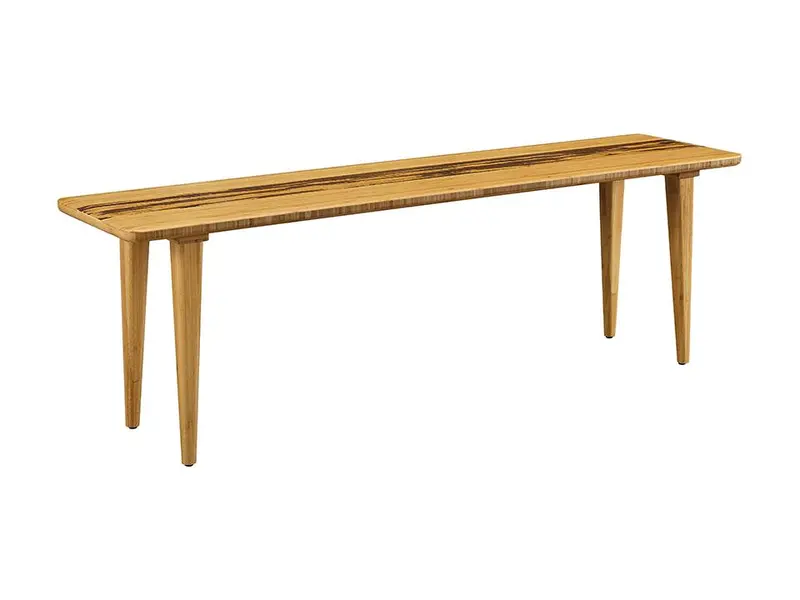 Azara Caramelized Wood Bench with Modern Minimalist Design