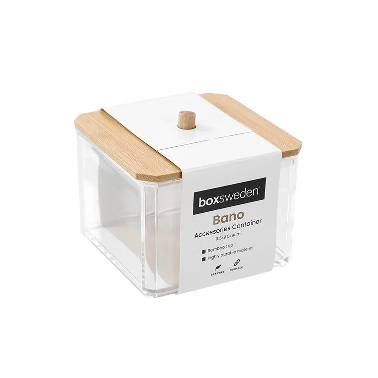 Bano Small Square Storage Box – 9.5 x 9.5 x 8cm Transparent