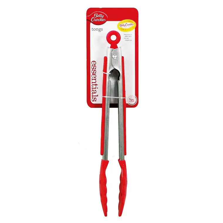 Betty Crocker Stainless Steel Serving Tongs – 30cm Ergonomic Kitchen Utensil