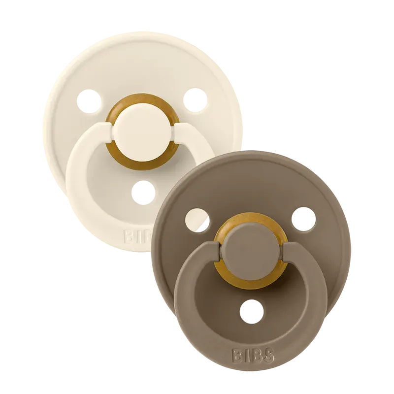 BIBS Dark Oak and Ivory Pacifier Clip Set (2-Pack)