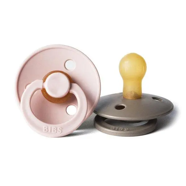 BIBS Natural Rubber Pacifier Duo – Dark Oak & Blush