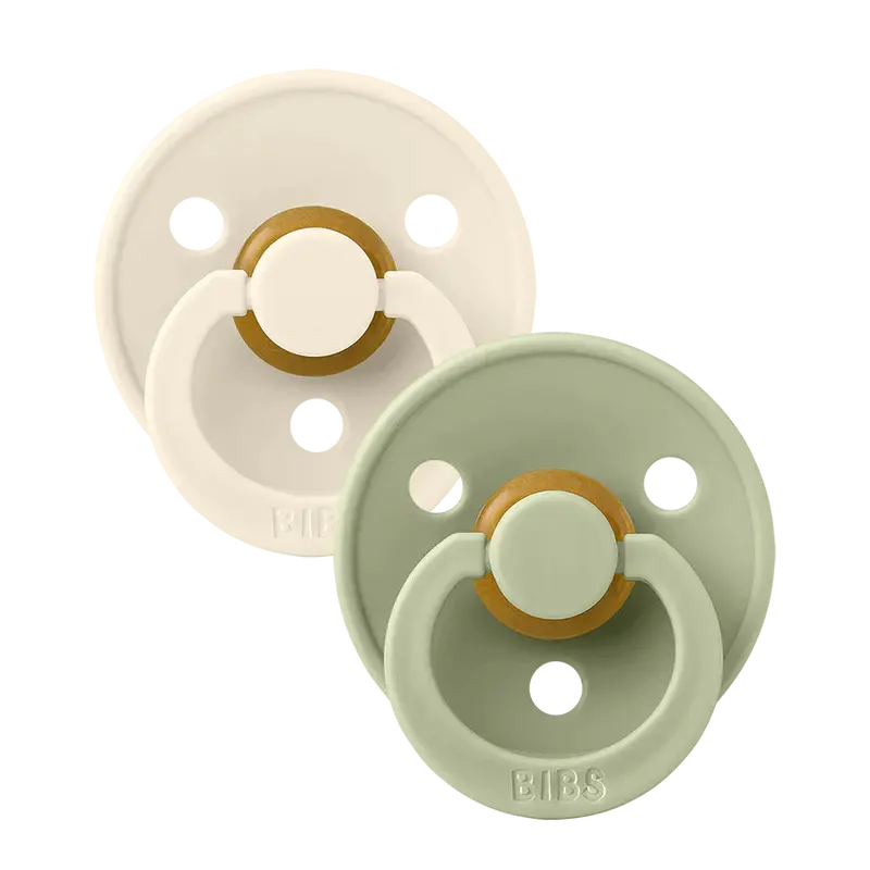BIBS Pacifier Set (2-Pack, Ivory & Sage, Size 3)