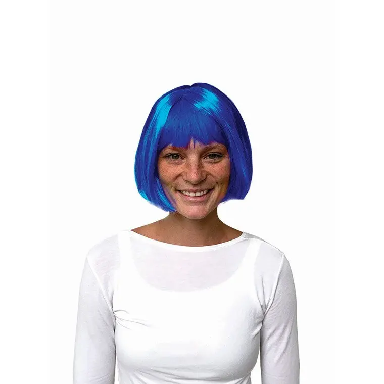 Blue Bobbed Costume Wig – Playful Short Style