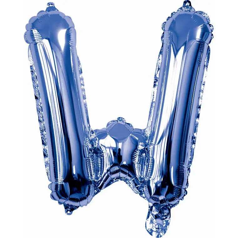 Blue Foil Letter W Balloon – 35cm