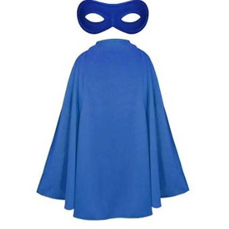 Blue Novelty Costume Cape with Matching Mask – Playful Dress-Up Set