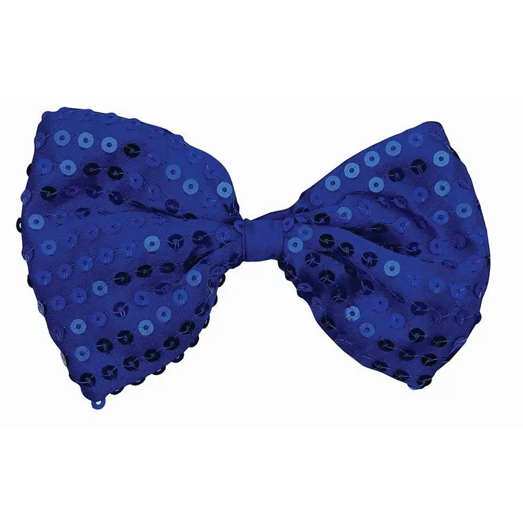 Blue Sequined Bow Tie for Formal or Themed Events