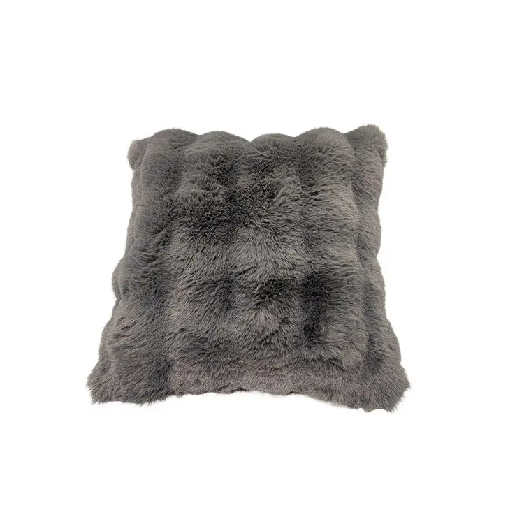 Bubble Texture Decorative Cushion – Charcoal Dark Hue