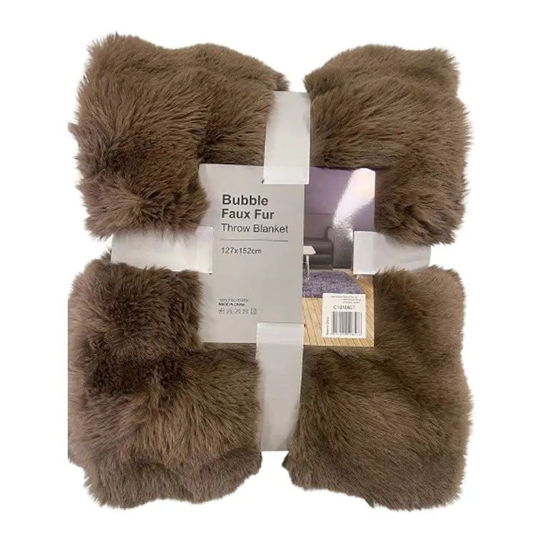 Bubble-Texture Faux Fur Throw Blanket – Color Assortment