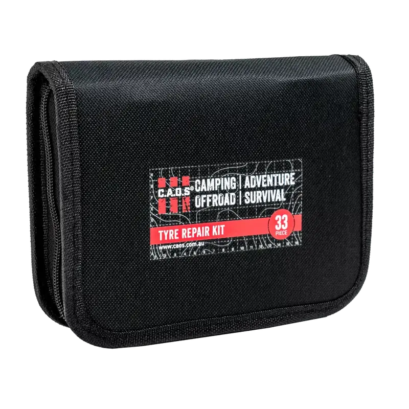CAOS 33-Piece Tyre Repair Kit – Portable Soft-Case Puncture Fix Set