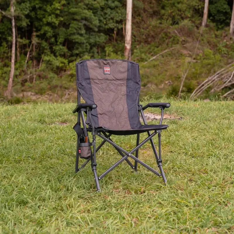 CAOS Folding Camp Chair – Ergonomic Brown & Black Outdoor Seat