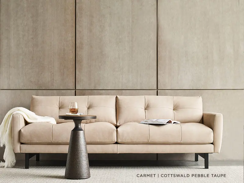 Carmet Compact 2-Seater Sofa in Bryn Frost Performance Fabric