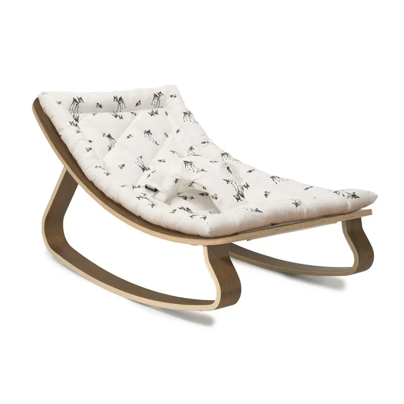 Charlie Crane Levo Baby Rocker – Walnut Frame with Fawn Upholstery (Special Edition)