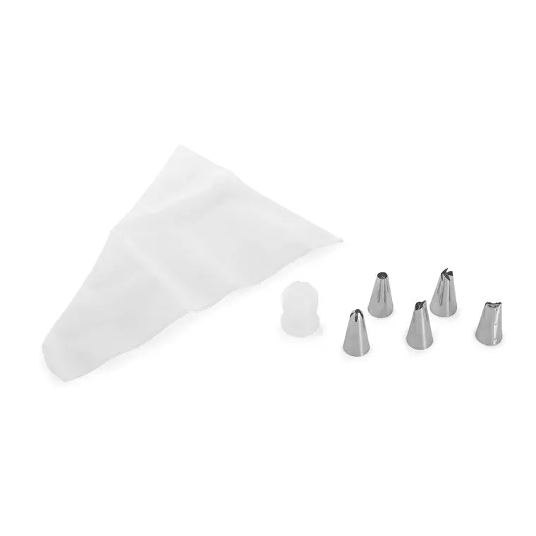 Chef’s Own Disposable-Free Piping Kit – Bag + 6 Stainless Steel Tips