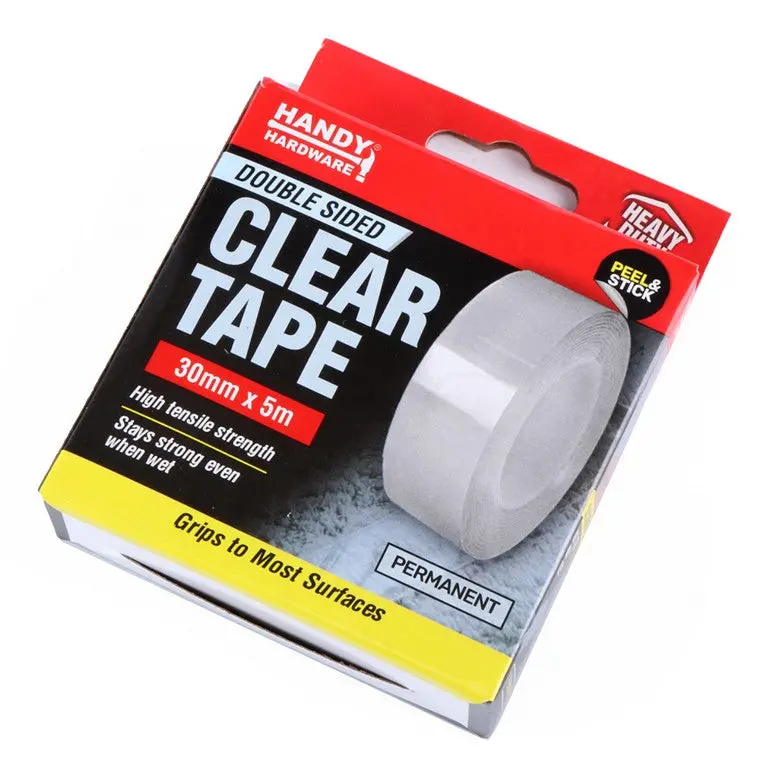 Clear Double-Sided Adhesive Tape – 30 mm × 5 m Roll