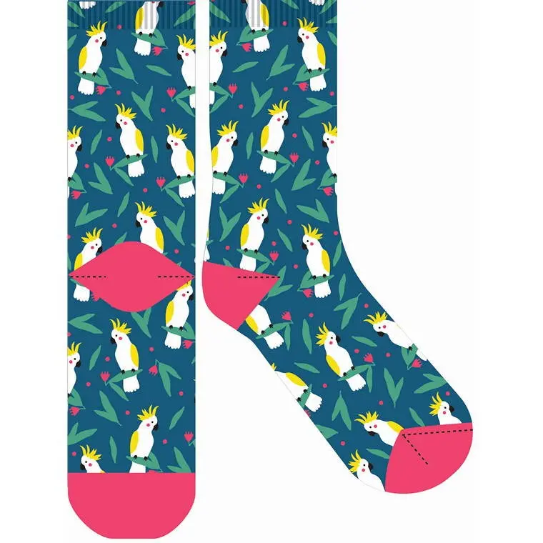 Cockatoo-Print Crazy Socks – Bold & Playful Footwear