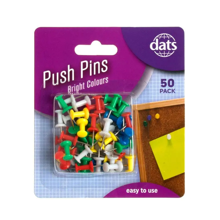 Colored Push Pins – 50-Pack