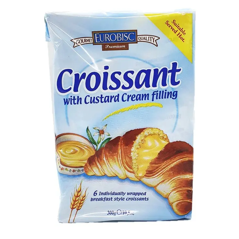 Custard-Filled Croissants – Artisanal Bakery Style, 6-Pack