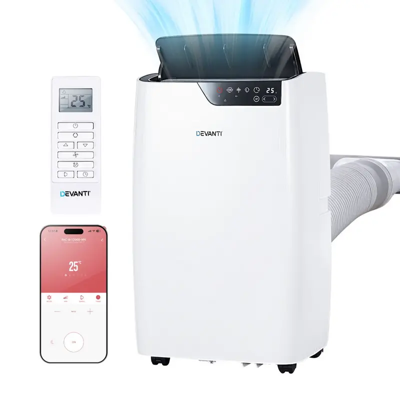 Devanti 12,000 BTU Portable Air Conditioner – 3-in-1 Cooling, Dehumidifying & Fan Unit