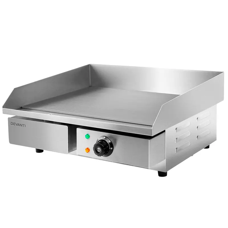 Devanti 55cm Commercial Electric Griddle Plate – 3000W BBQ Grill for Restaurants and Catering