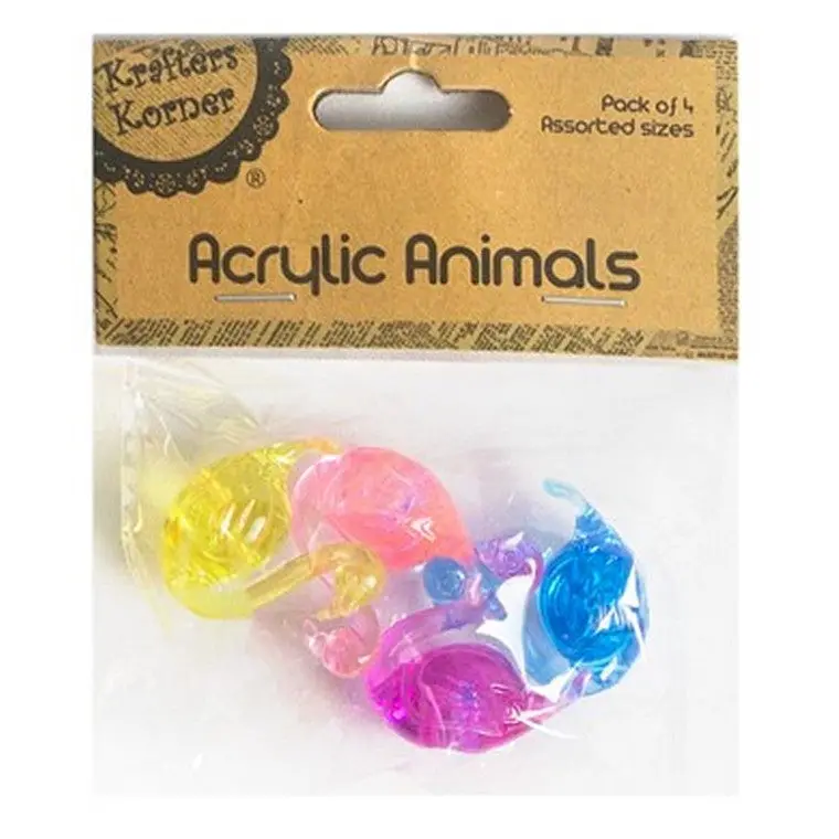 Dimensional Acrylic Animal Embellishments – Four Expressive Styles