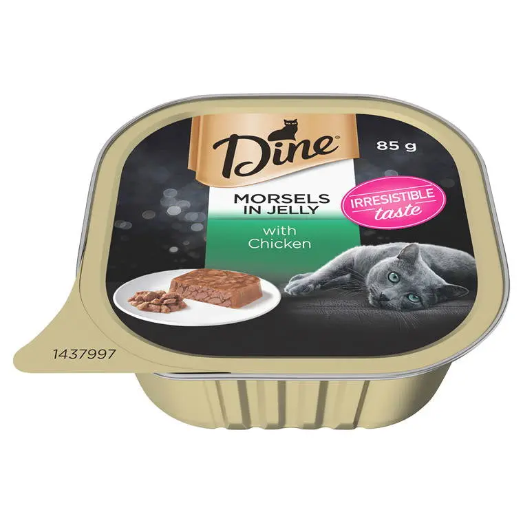 Dine Wet Cat Food – Chicken Morsels in Jelly (85g Single Serve)