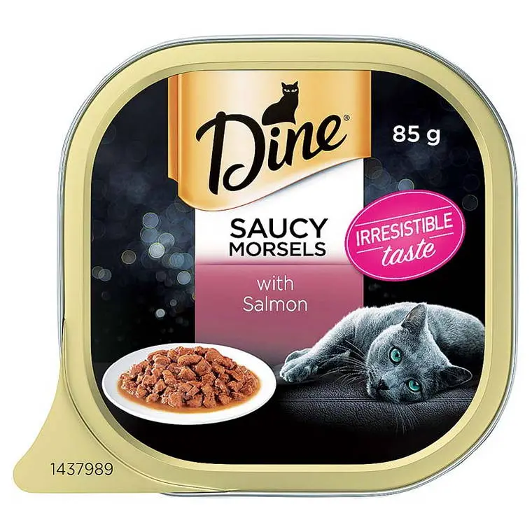 Dine Wet Cat Food – Salmon in Seafood Sauce (85g Single Serve)