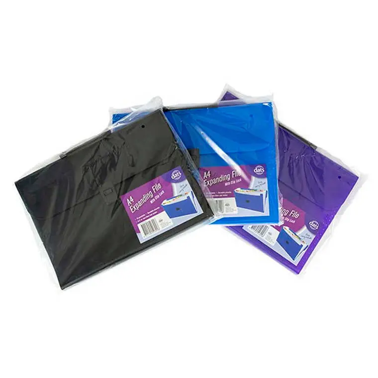 Expandable A4 Document File Case with Carry Handle – Assorted Colors