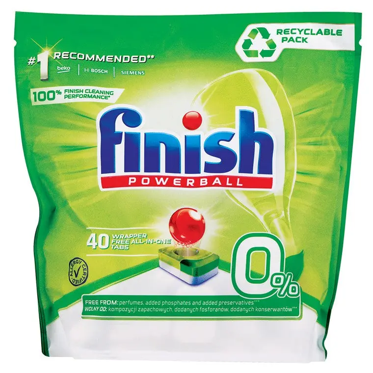 Finish Zero% Powerball Dishwasher Tablets – 40 Count