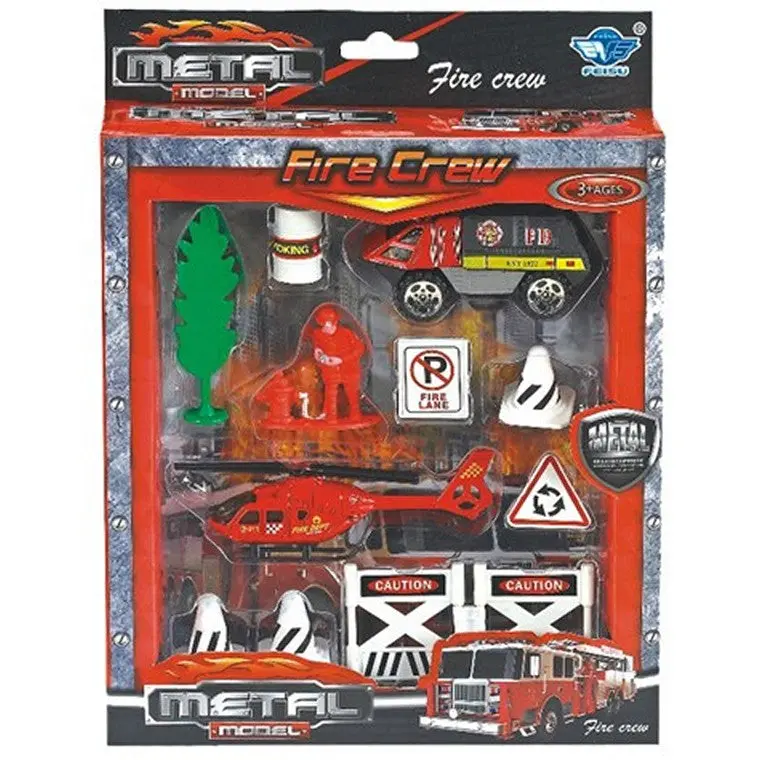 Fire Crew Themed Die-Cast Playset – 10-Piece Collection