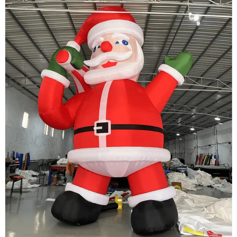 Giant Inflatable Santa Claus with Built-in Blower – 33 ft (10 m) Yard Decoration in Flat Gift Bag