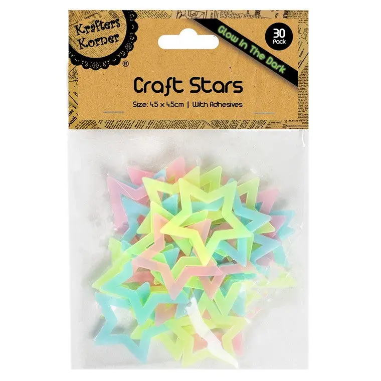 Glow-in-the-Dark Star Decals – Pack of 30