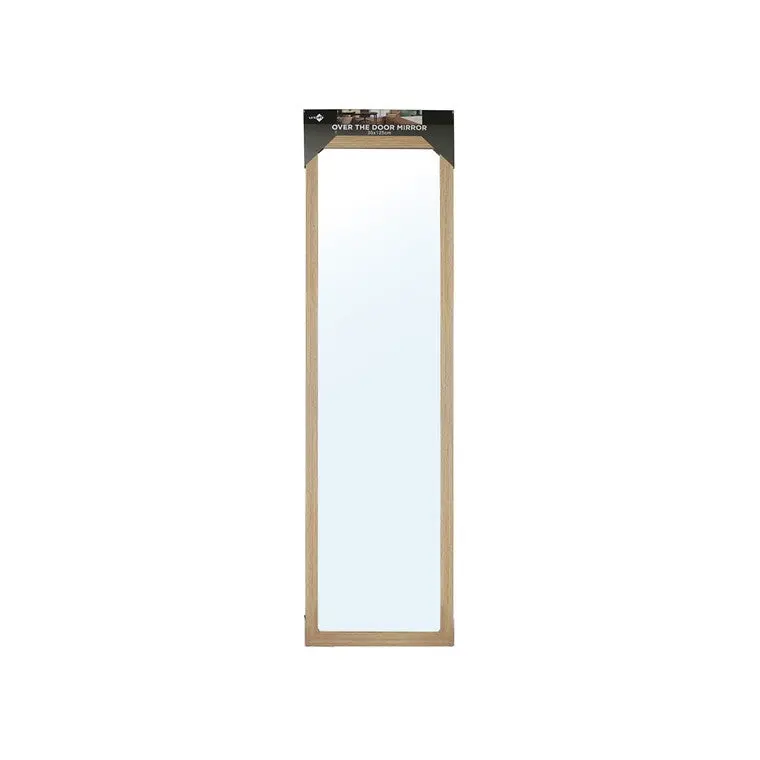 Grace Over-the-Door Mirror with Natural Wood Finish