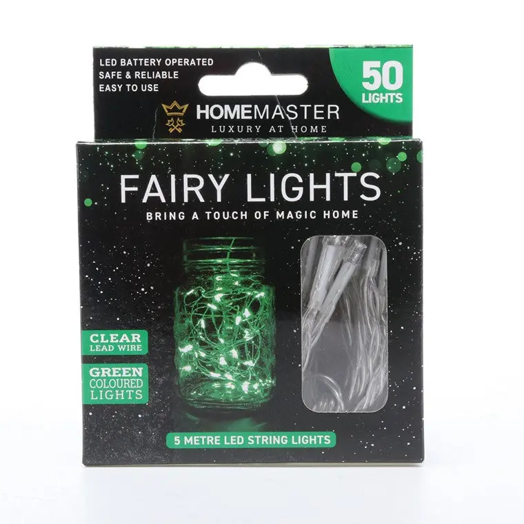 Green LED Fairy Lights – 5-Metre Outdoor or Indoor Strand