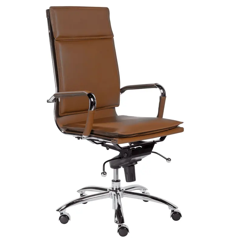 Gunar Premium High-Back Office Chair in Caramel Full-Grain Leather