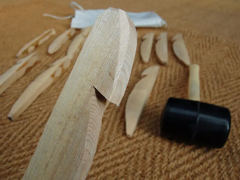 Hand-Carved Natural Wooden Tent Peg Set – Eco-Friendly Ground Anchors