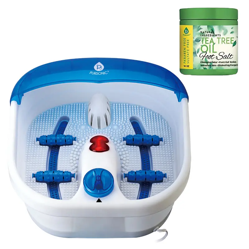 Heated Foot Spa Massager with Tea Tree Oil Salt Scrub Integration