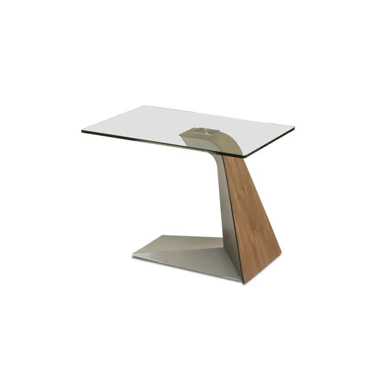 Hyper Compact End Table with Tempered Glass Top