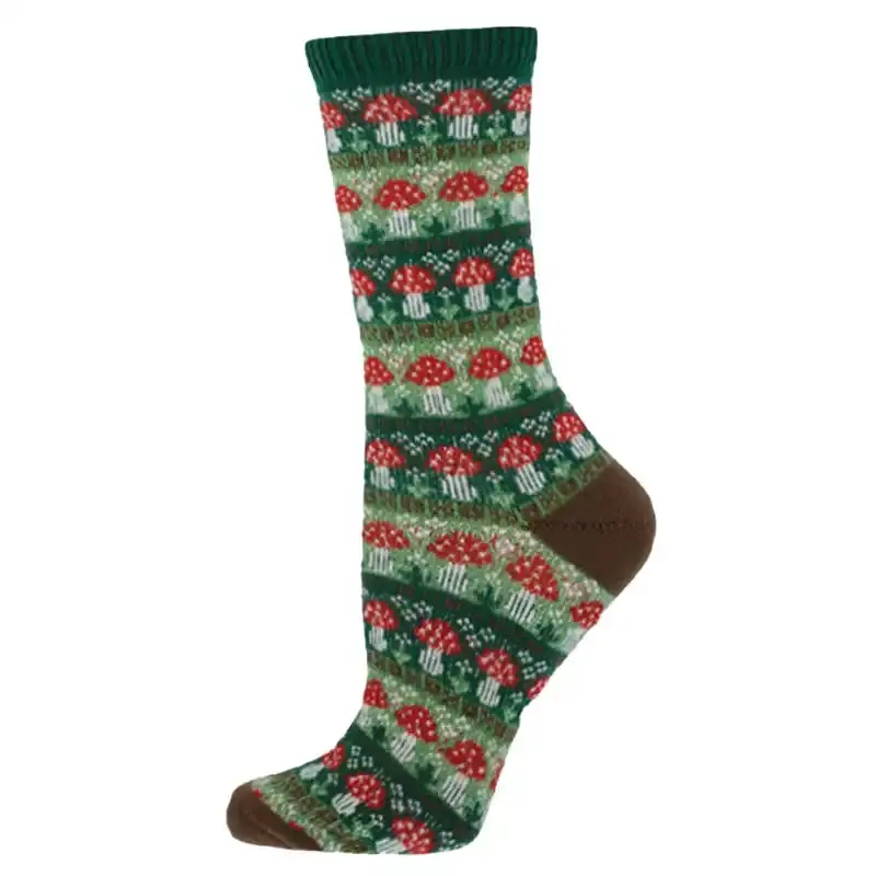 In Line for Mushies Women’s Fun-Themed Knit Socks