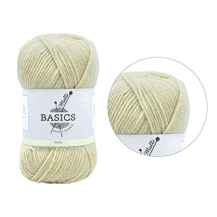 Ivory White Acrylic Yarn – Neutral, Versatile Crochet & Knitting Wool