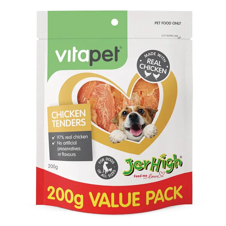 Jerhigh Chicken Tender Bites – 200g Premium Wet Dog Treats