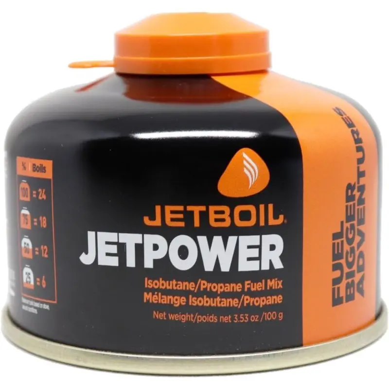 Jetboil JetPower 100g Isobutane-Propane Fuel Canister – Lightweight Camping Gas Refill